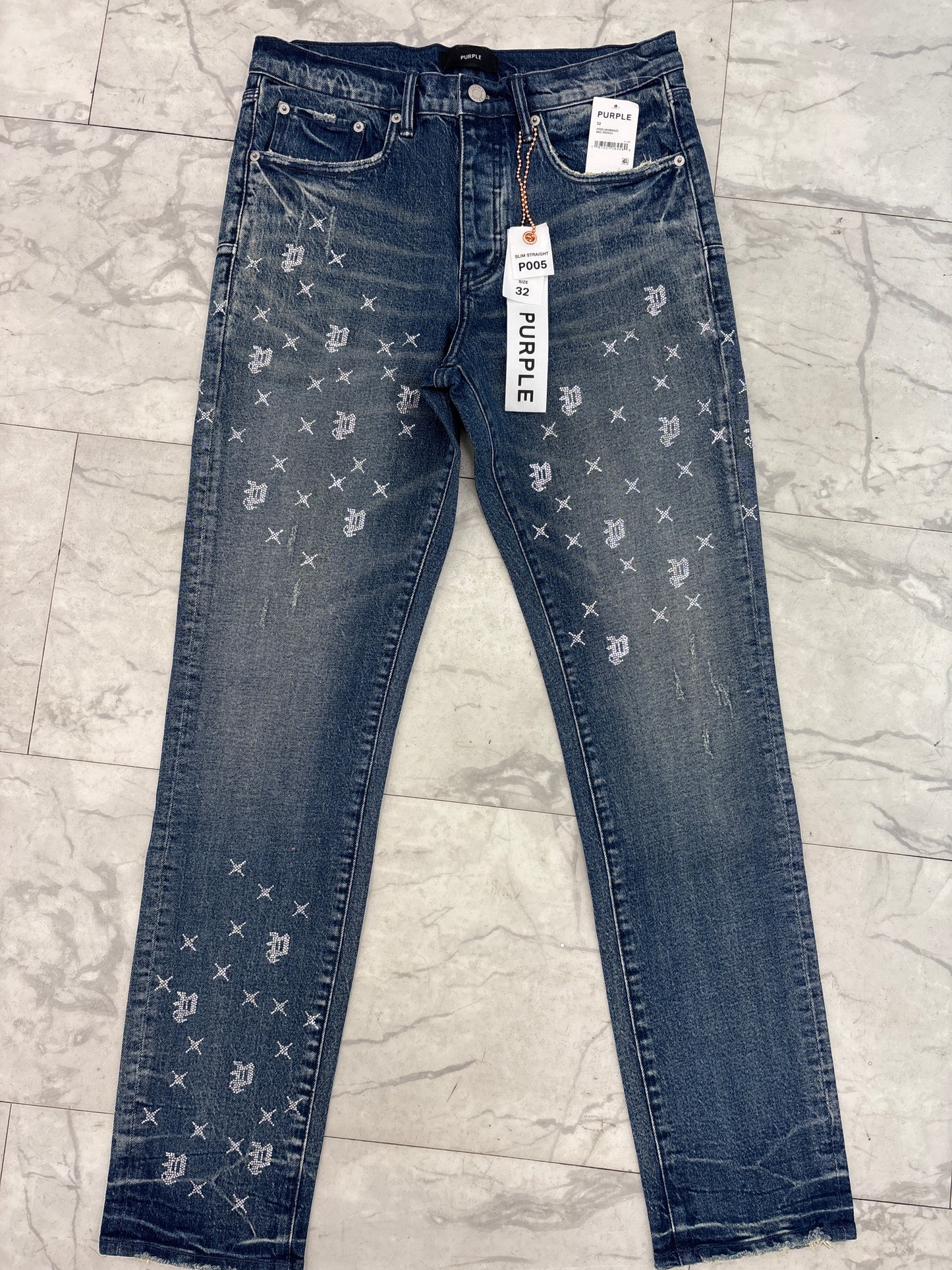 purple jeans rhinestone