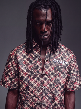 Guapi Charcoal Plaid Leather Shirt