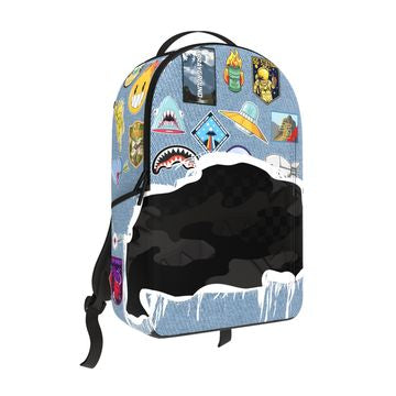Sprayground DENIM TEAR 3 AM PATCHES BACKPACK