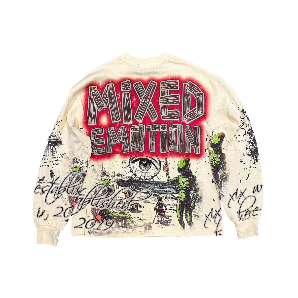 MIXED EMTION Cream 'Art Club' Long Sleeve