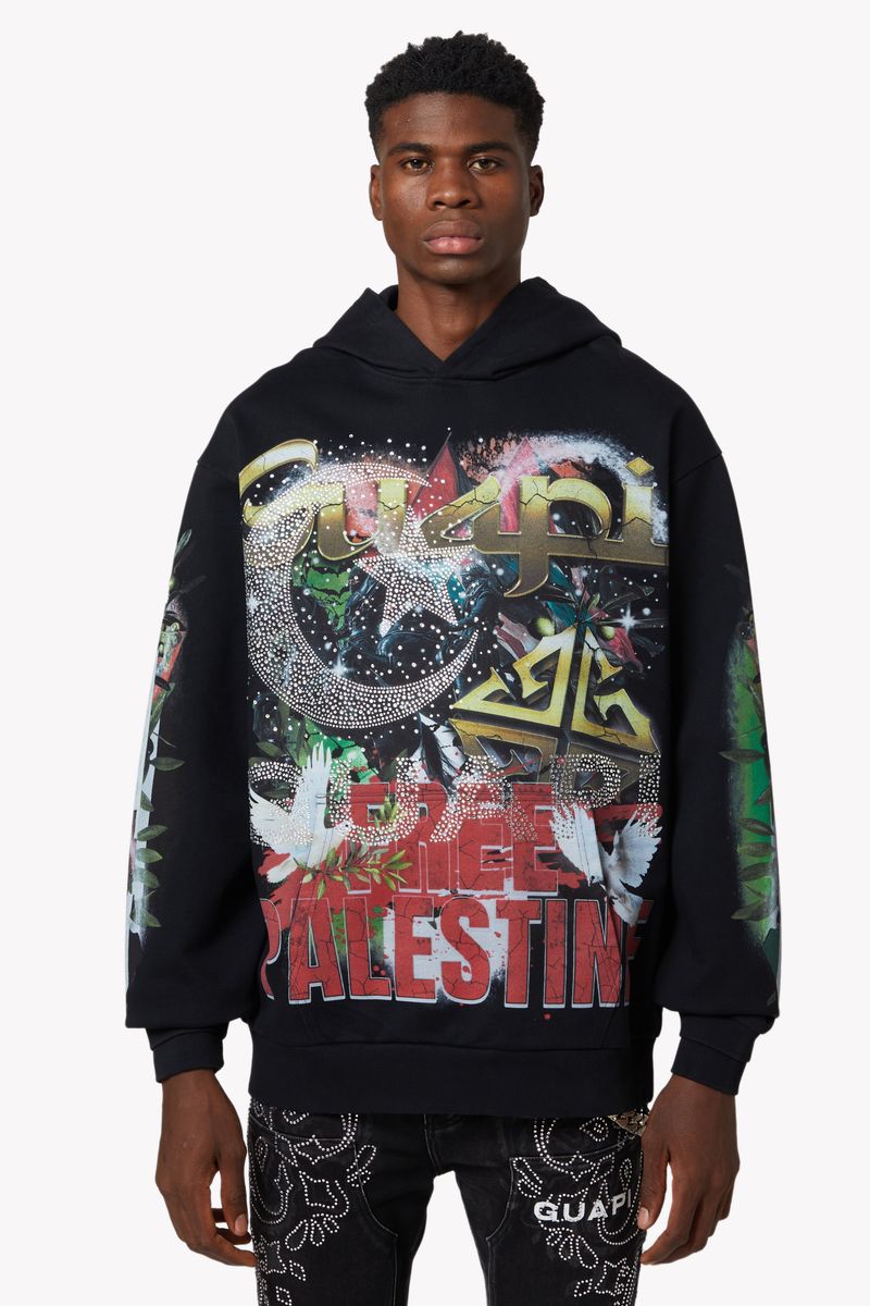 Black Free Palestine Hoodie Guapi