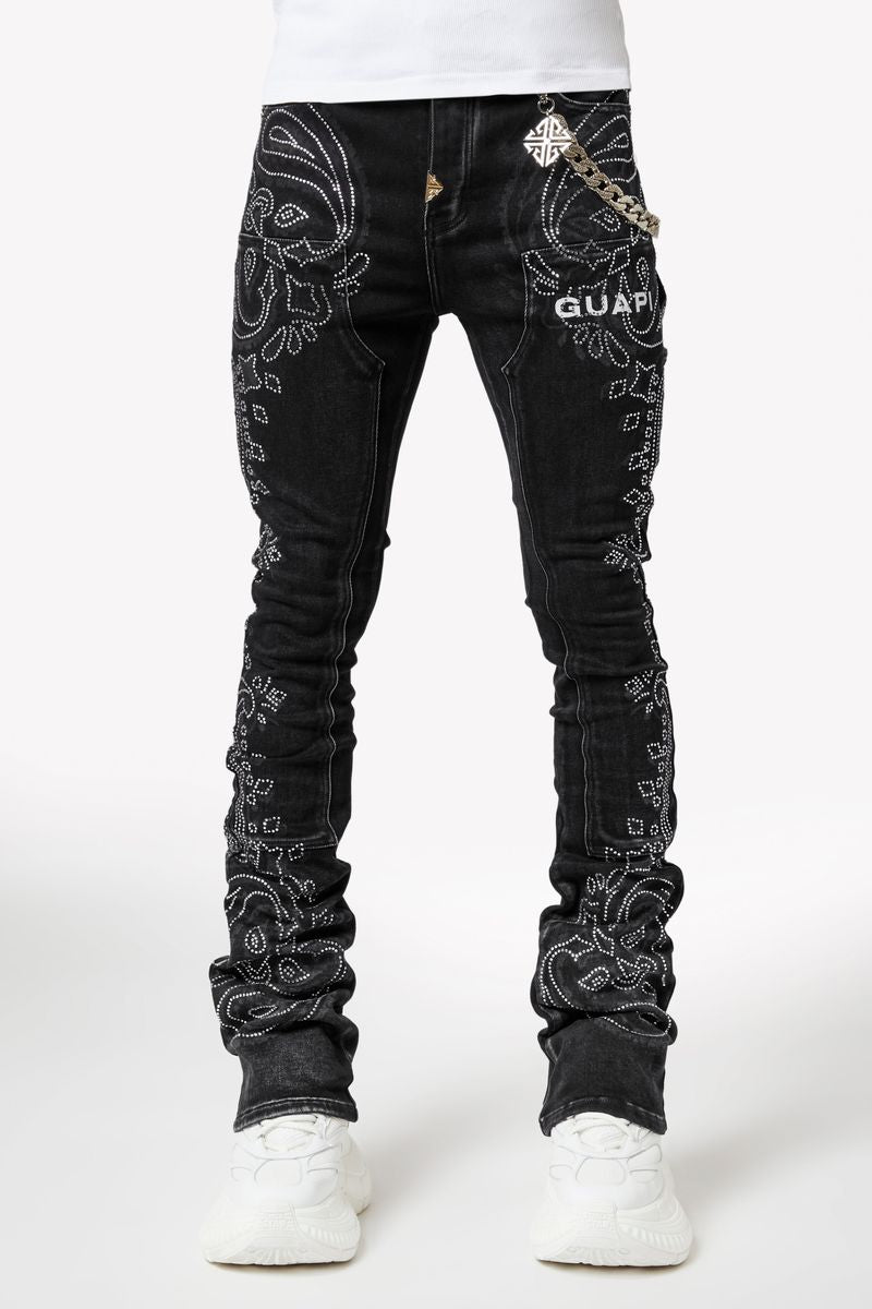 Vintage Black Paisley Denim Guapi