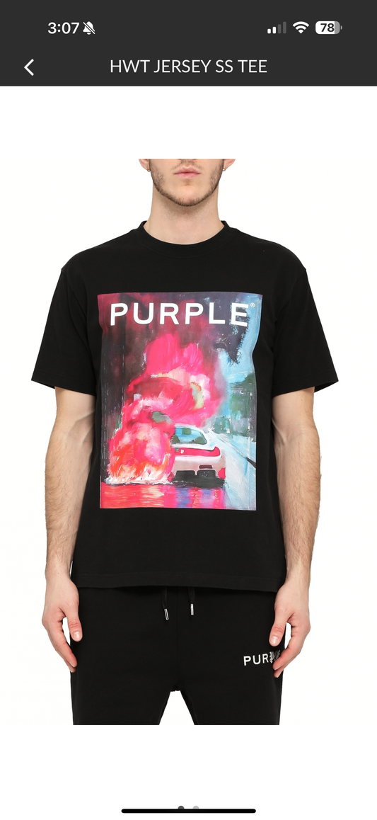 Purple Tee Black Paint Car
