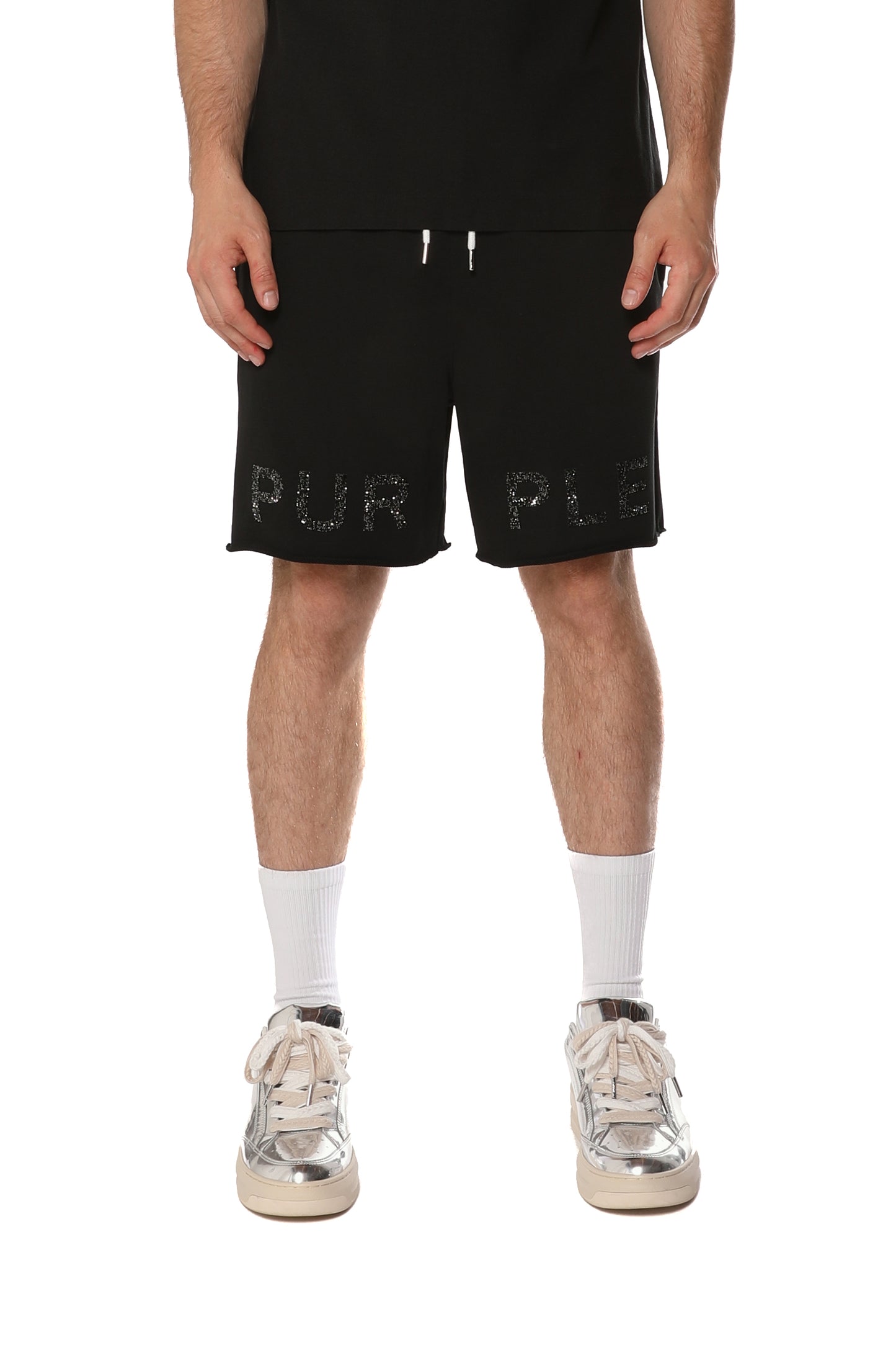 Purple FrenchTerry PO Shorts Black Beauty