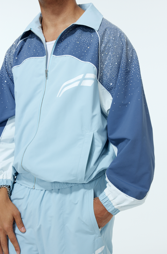 RVS Steel Blue/ Powder Blue "Astral" Zip Windbreaker