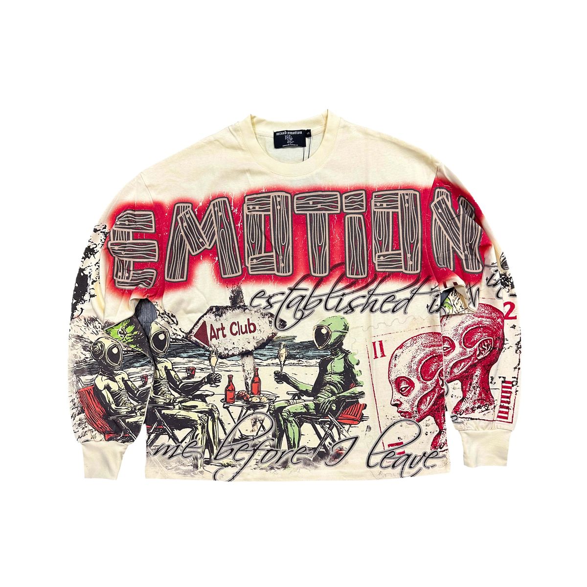 MIXED EMTION Cream 'Art Club' Long Sleeve