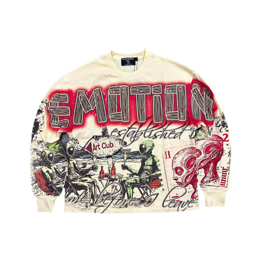 MIXED EMTION Cream 'Art Club' Long Sleeve