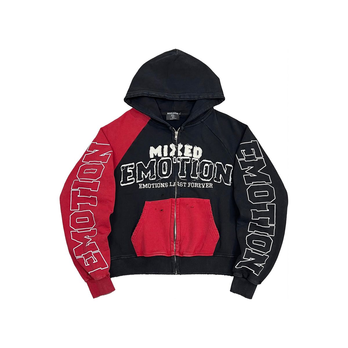 MIXED EMTION Red “Split Decision” Hoodie
