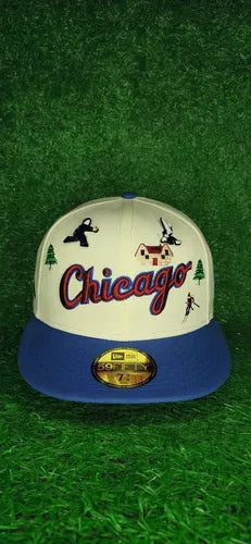 Chicago cream fitted hat, ￼￼