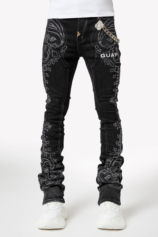 Vintage Black Paisley Denim Guapi
